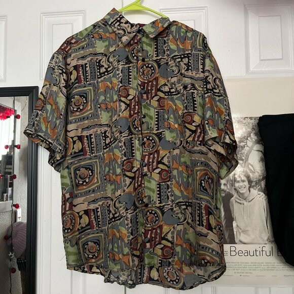 UNIF Men's Orange and Green Blouse - Picture 1 of 4